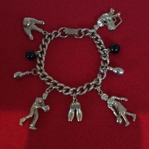 Vintage bowling charm bracelet